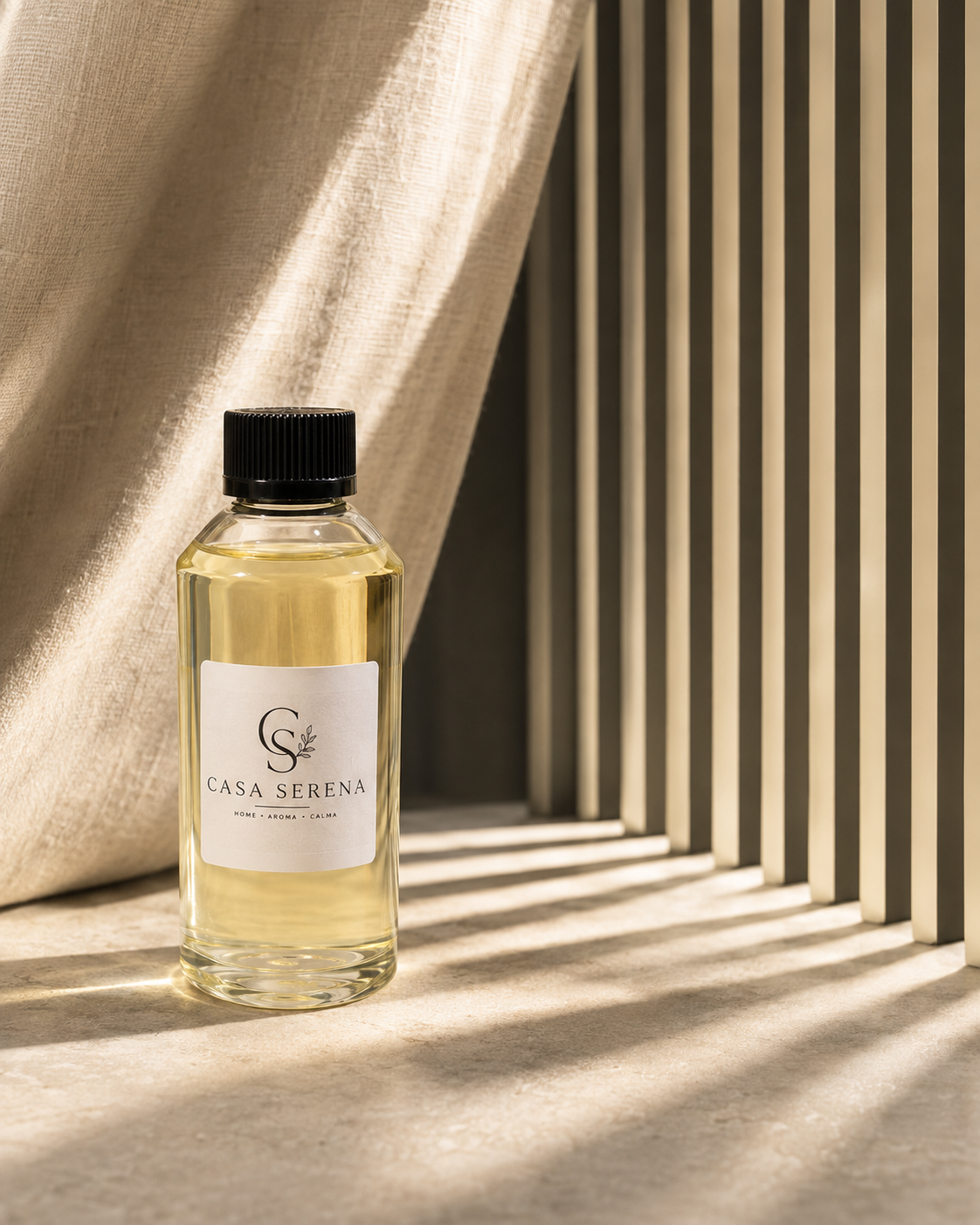 Aroma Casa Serena en una composición de luz y textil